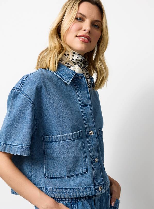 Mid Denim Boxy Short Sleeve Co-ord Shirt 18